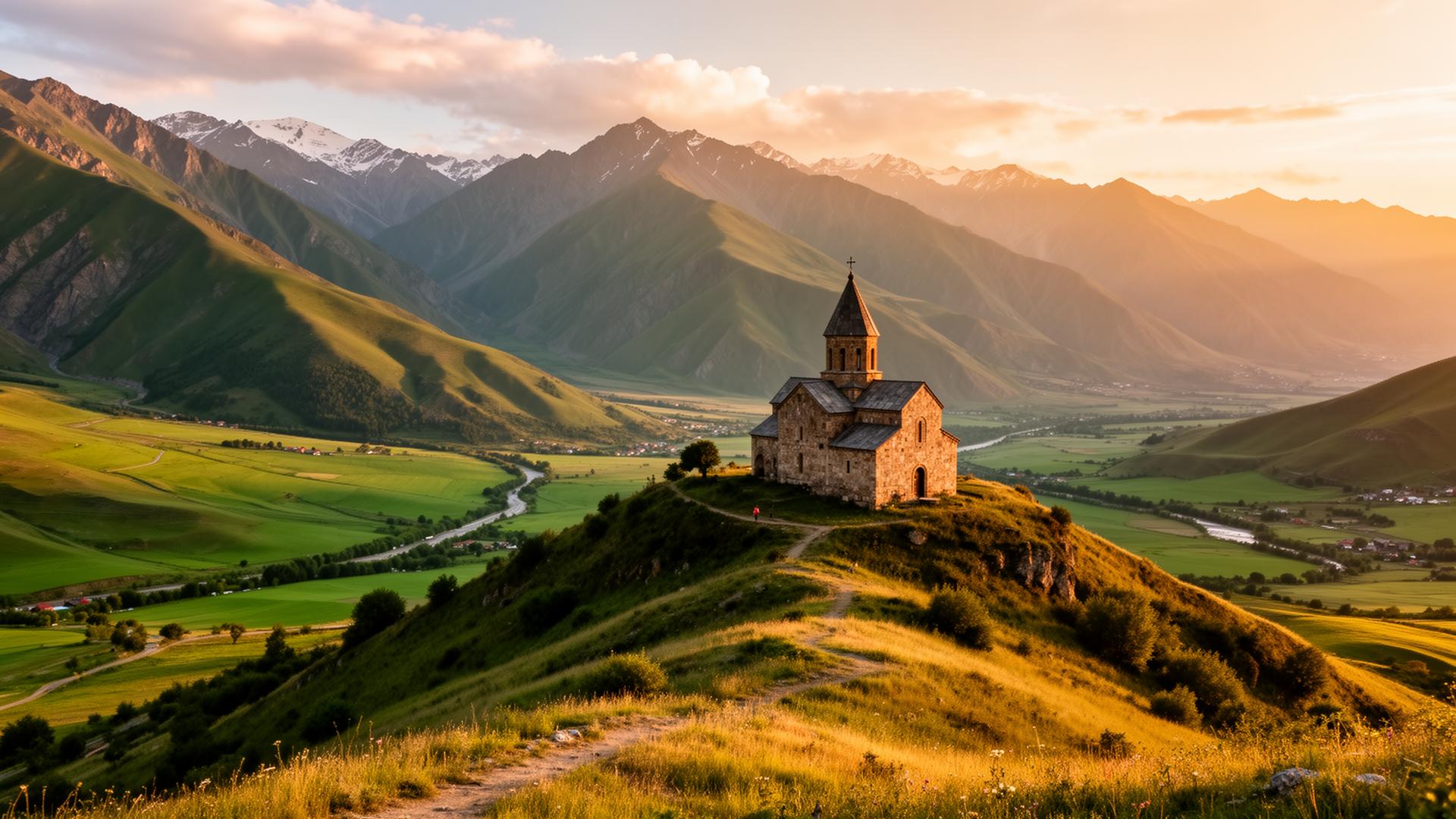 Scenic Caucasus mountains in Georgia